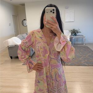 ASOS Pastel Pink Swirl Mini Dress